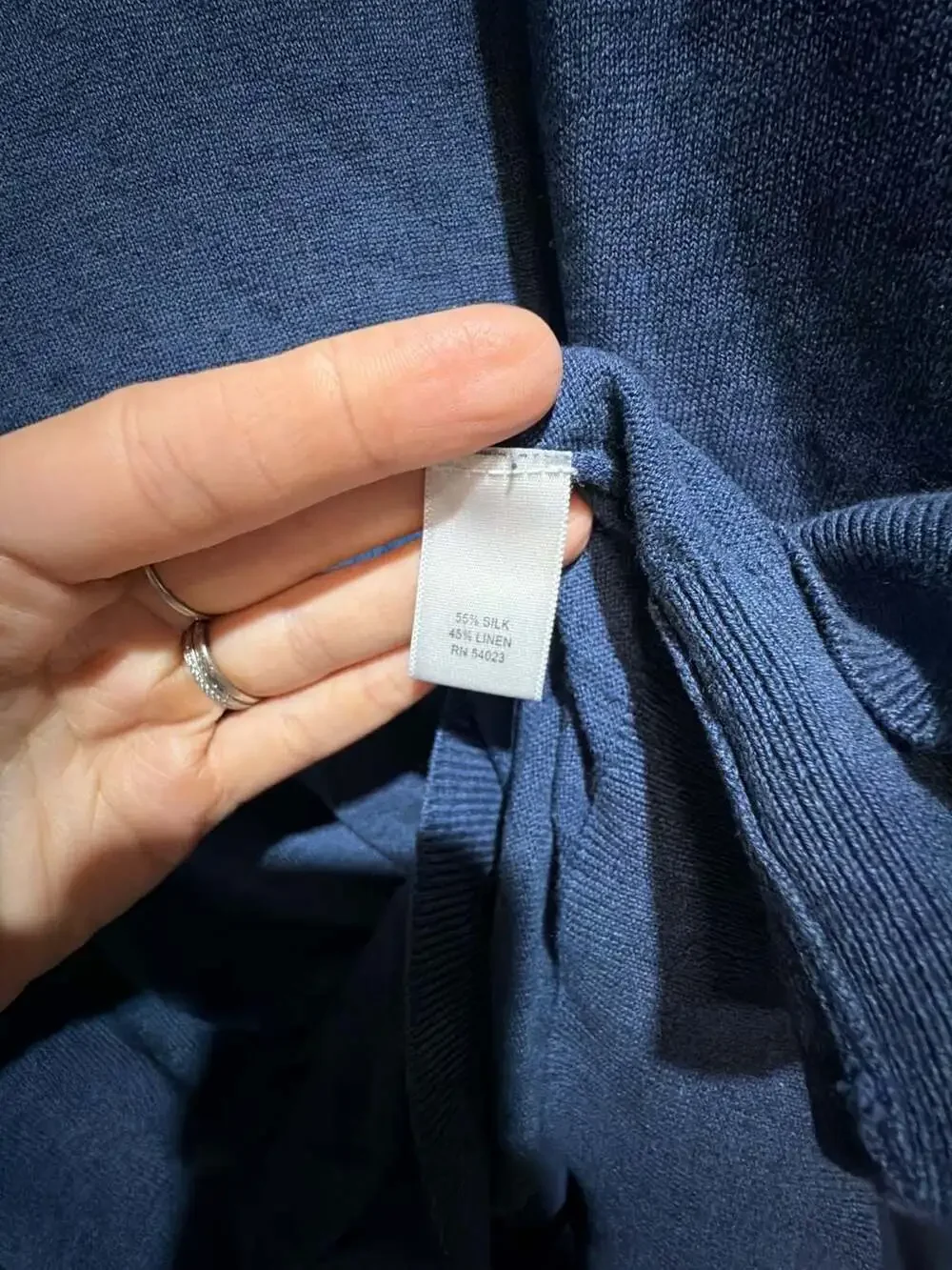 Banana Republic Silk Linen V-Neck Blue Sweater Men's Size L
